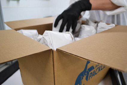 items being packed in a box