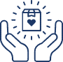 Heart in hands icon