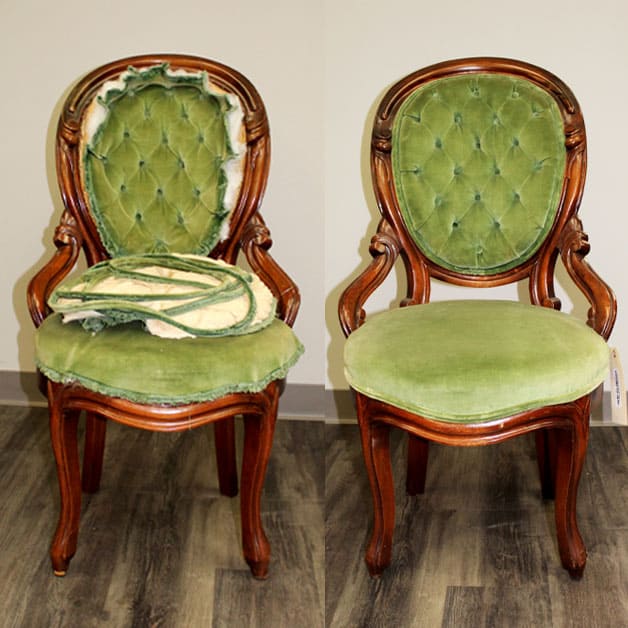 before and after chair restoration project