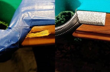before and after antique pool table restoration