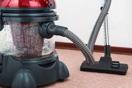 red HEPA vacuum.